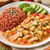 Brown Rice Bowl - Đậu gà sốt nấm